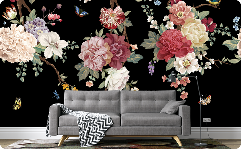 Floral Good Virtuous Wallpaper Mural