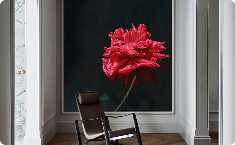 Floral Rose Imagery Red Wallpaper Mural