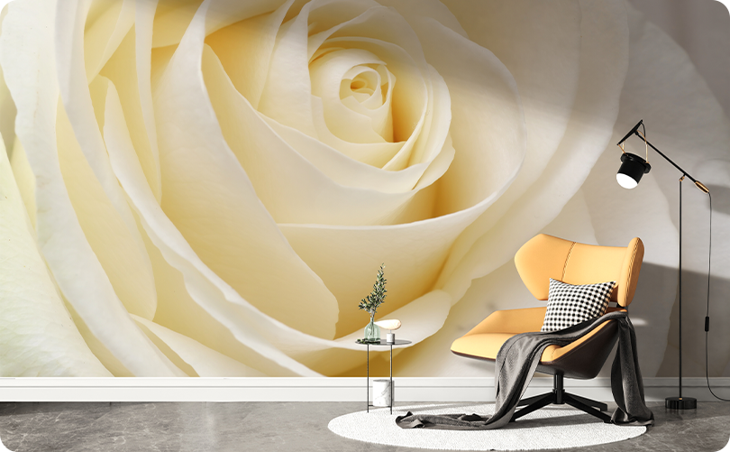 Floral Yellow Rose Wallpaper Mural