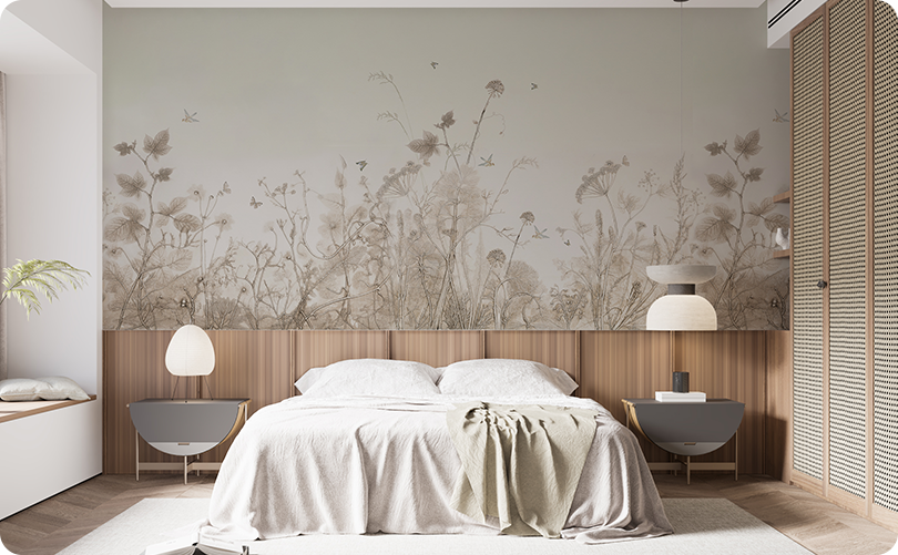 Floral Autumn Scenery Wallpaper Mural