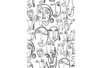 Abstract White Picasso Face Wallpaper Mural