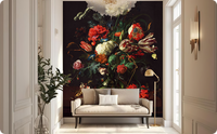 Floral Wait for Flowers to Bloom Wallpaper Mural