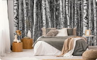 Forest Black and White Tree Wallpaper Mural