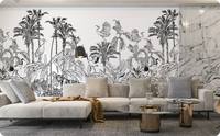 Forest Black Jungle Wallpaper Mural