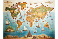 Map for Children's Room Wallpaper Mural