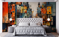 Abstract Modern City Wallpaper Mural