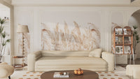 Forest Beige Feather Wallpaper Mural