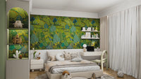 Forest Green Half-entry Garden Wallpaper Mural