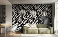 Abstract Zebra Pattern Wallpaper Mural