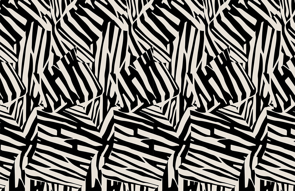 Abstract Zebra Pattern Wallpaper Mural