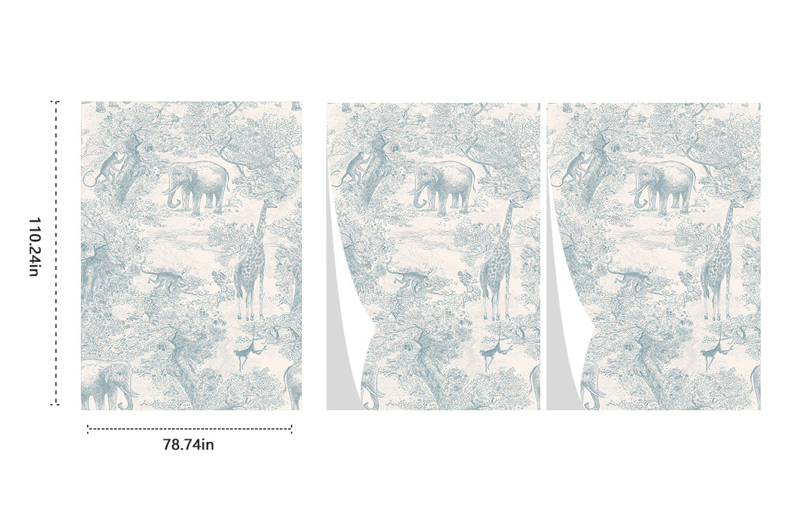 Vintage Forest Jungle Elephant Wallpaper Mural