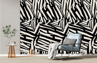 Abstract Zebra Pattern Wallpaper Mural