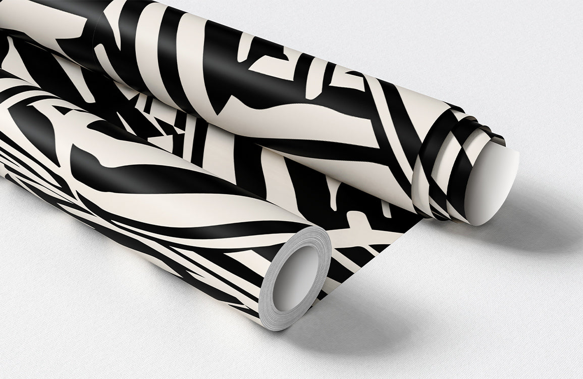 Abstract Zebra Pattern Wallpaper Mural