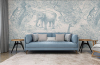 Vintage Forest Jungle Elephant Wallpaper Mural