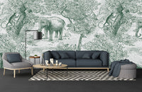 Animal Deep In The Jungle Green Wallpaper Mural